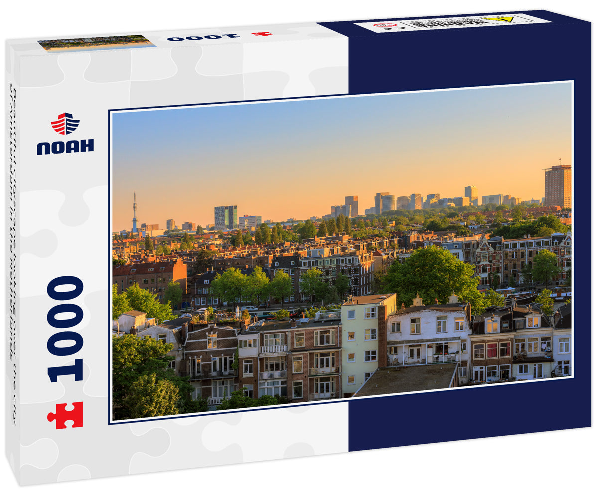 Beautiful cityscape looking over the city of Amsterdam in the Netherlands