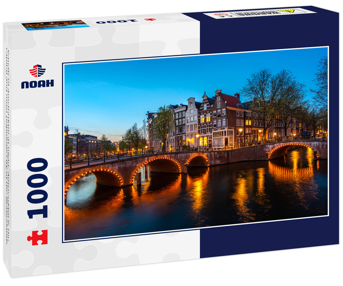 Canals of Amsterdam at night. Amsterdam is the capital and most populous city of the Netherlands