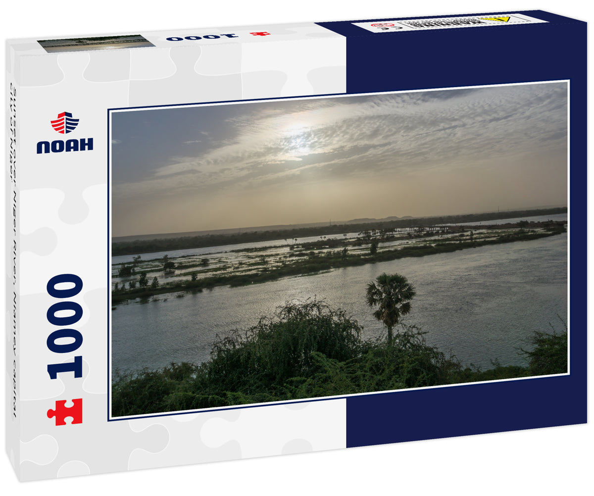 Sunset over Niger River, Niamey capital city of Niger