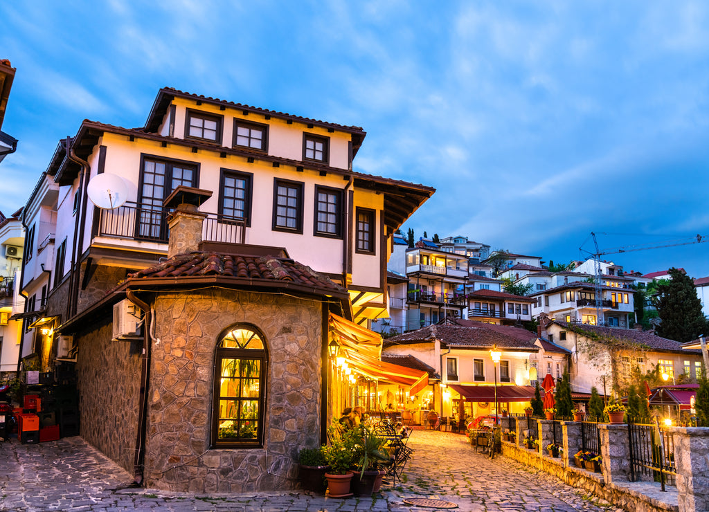 Traditional houses in Ohrid, North Macedonia