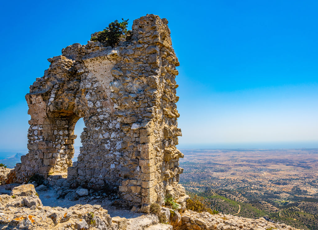 Ruins of Kantara castle in the northern Cyprus