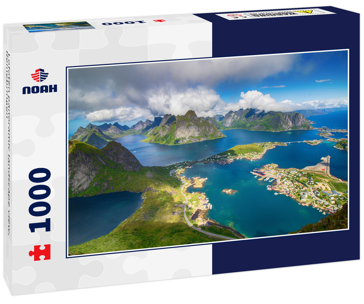 Lofoten panoramic landscape view, Reinebringen