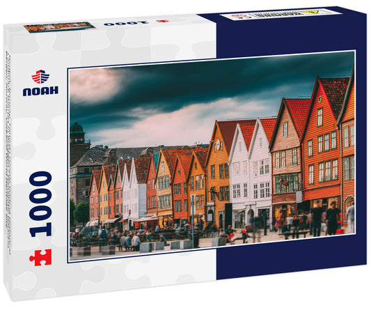 Bergen, Norway. Tourists People Visiting Historical Landmark Houses In Bryggen - Hanseatic Wharf In Bergen, Norway. UNESCO World Heritage Site