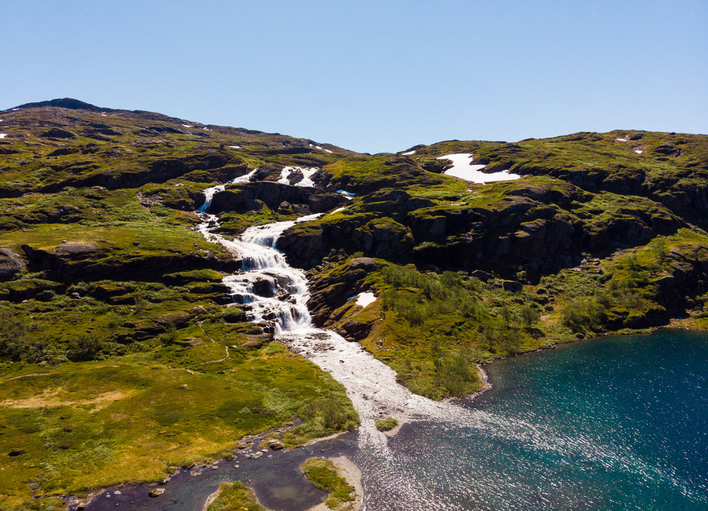 Landscape with mountain lake, Norway