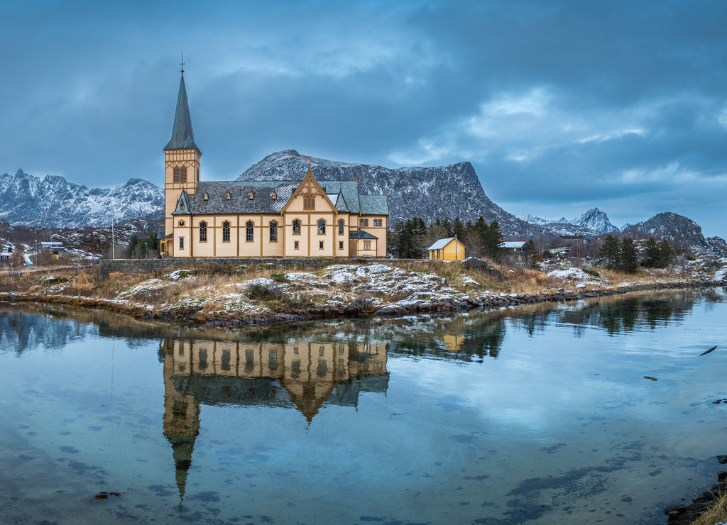 Famous vagan church at Kabelvag, Norway