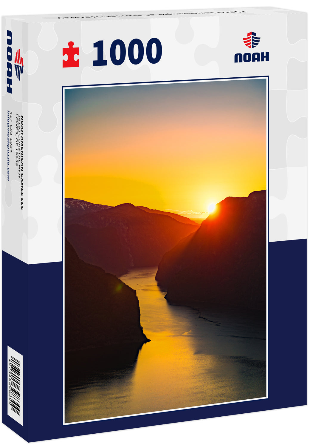 Fjord landscape at sunset, Norway