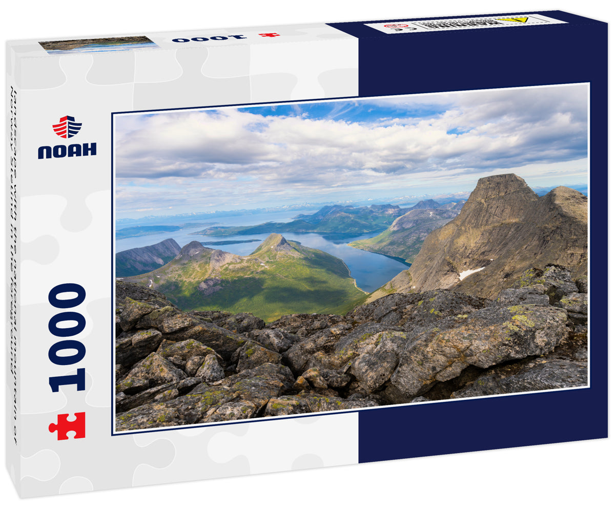 landscape with the national mountain of Norway Stetind in the foreground