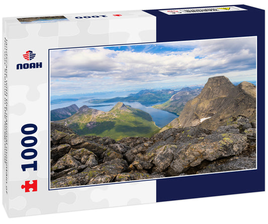 landscape with the national mountain of Norway Stetind in the foreground