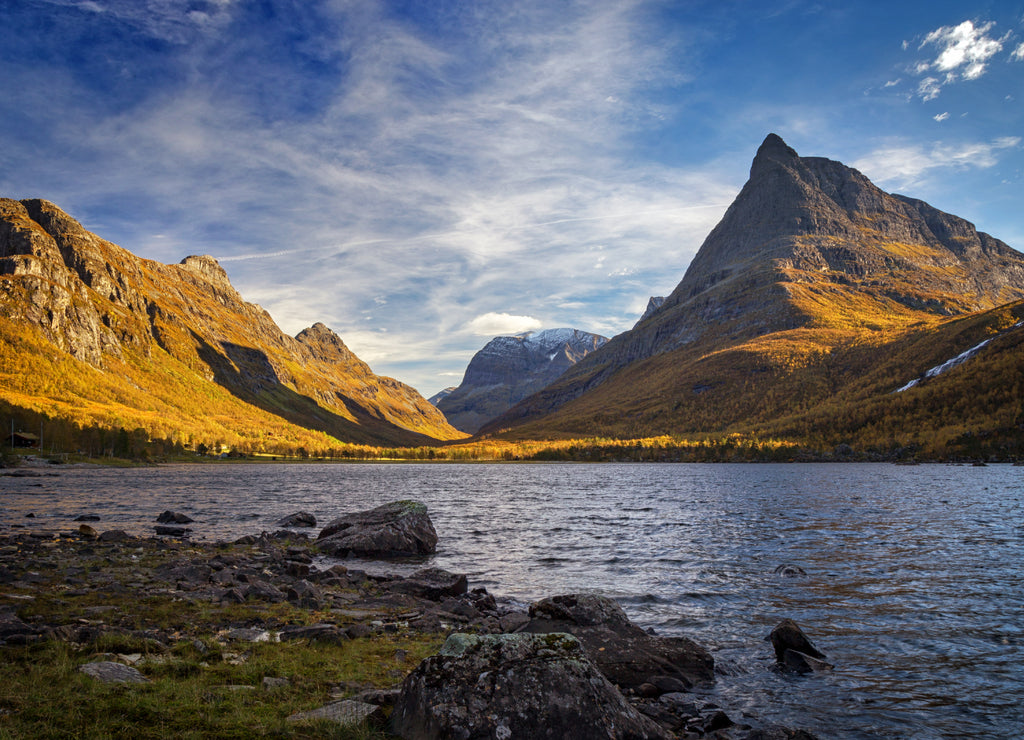 Autumn in the mountains. Trollheimen National Park in Norway