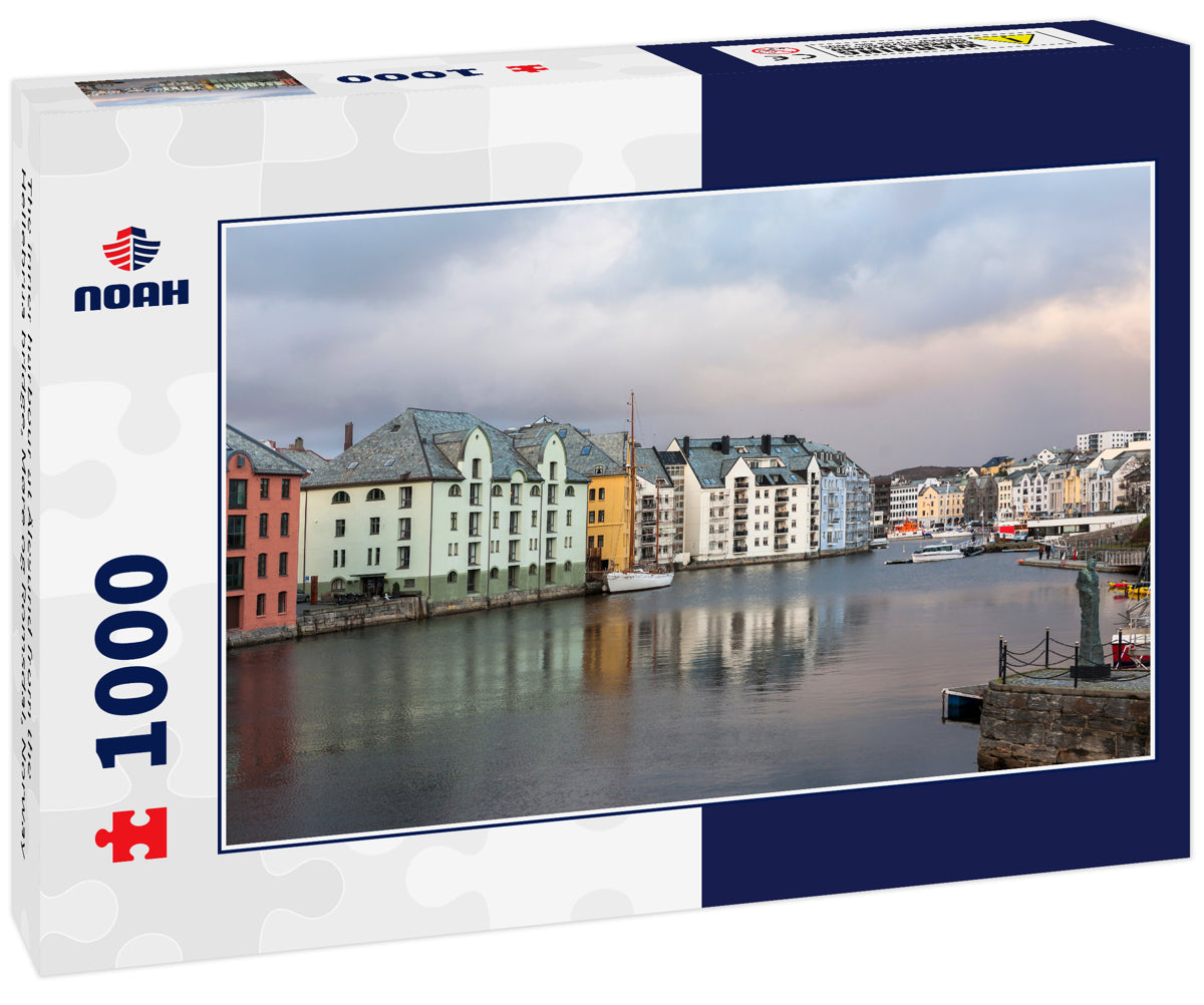 The inner harbour at Ålesund from the Hellebrua bridge, Møre og Romsdal, Norway