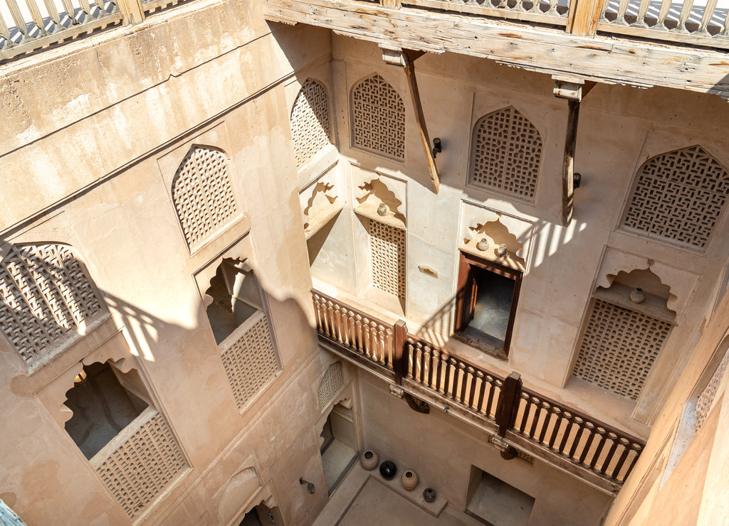 View from above inside the Jabreen Castle in Bahla, Sultanate of Oman