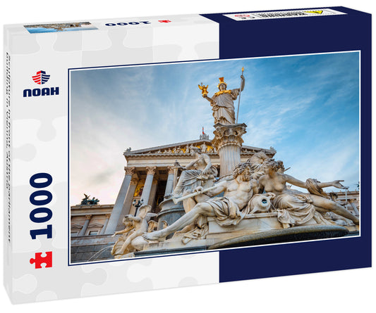 Sculpture in front of the parliament building in Vienna, Austria