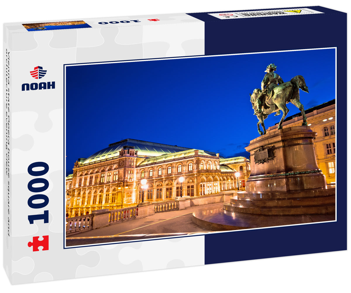 Vienna state Opera house square and architecture evening view