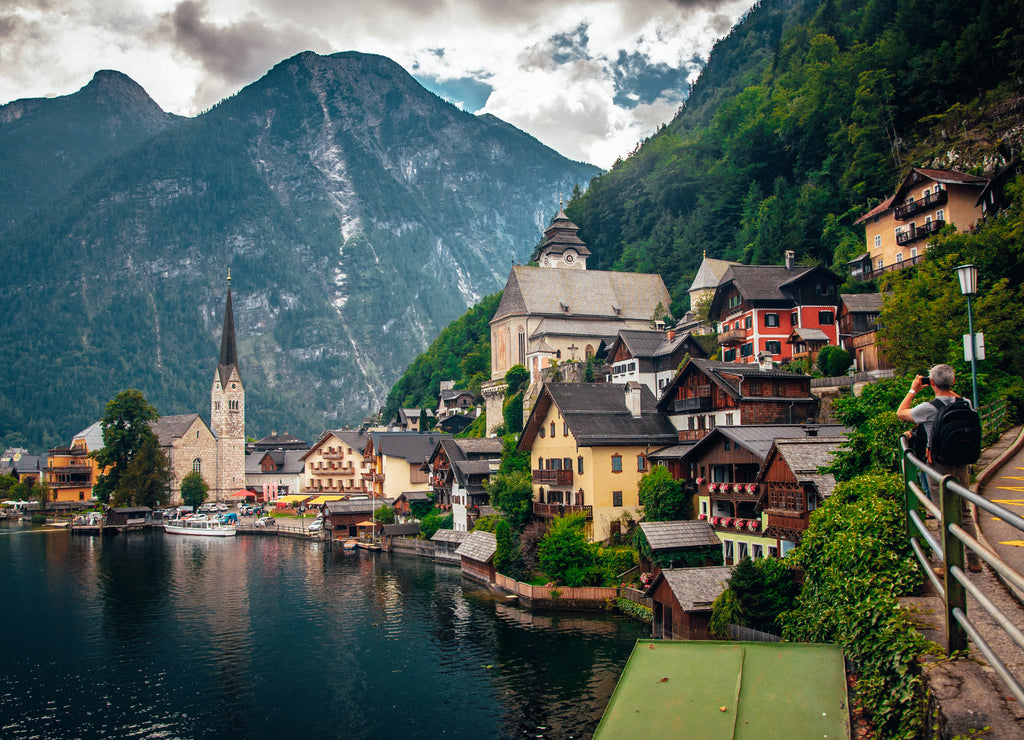 Scenic view of famous Hallstatt village in Austria, Alps. Europe