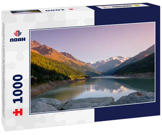 Evening at the gorgeous Gepatsch Reservoir in the Kauner Valley (Tyrol, Austria). This valley features one of the most beautiful mountain roads, the Kauner Valley Glacier Road