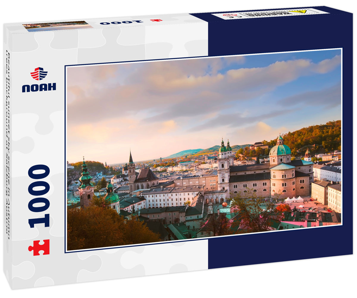 Beautiful sunset sky scene in Autumn trees background at Salzburg Austria