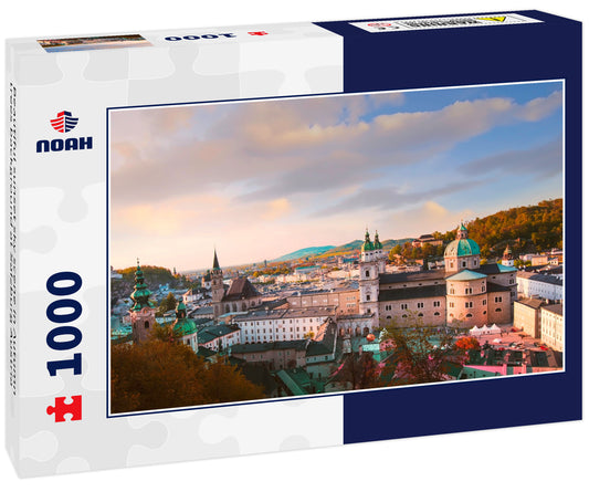 Beautiful sunset sky scene in Autumn trees background at Salzburg Austria