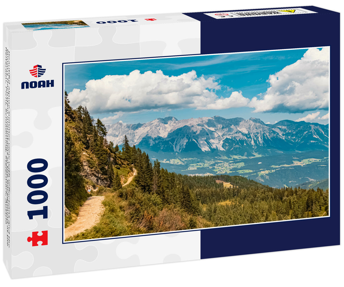 Beautiful alpine summer view with reflections and the famous Dachstein mountains in the background at the Reiteralm, Pichl, Schladming, Steiermark, Austria