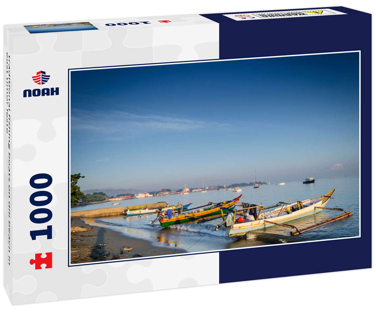 traditional fishing boats on dili beach in east timor leste