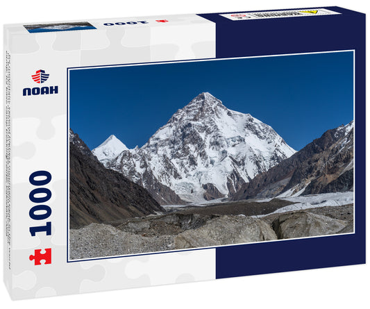 K2 mountain, second highest mountain peak in the world in Karakoram mountain range view from Concordia camp, K2 base camp trekking route, Pakistan, Asia