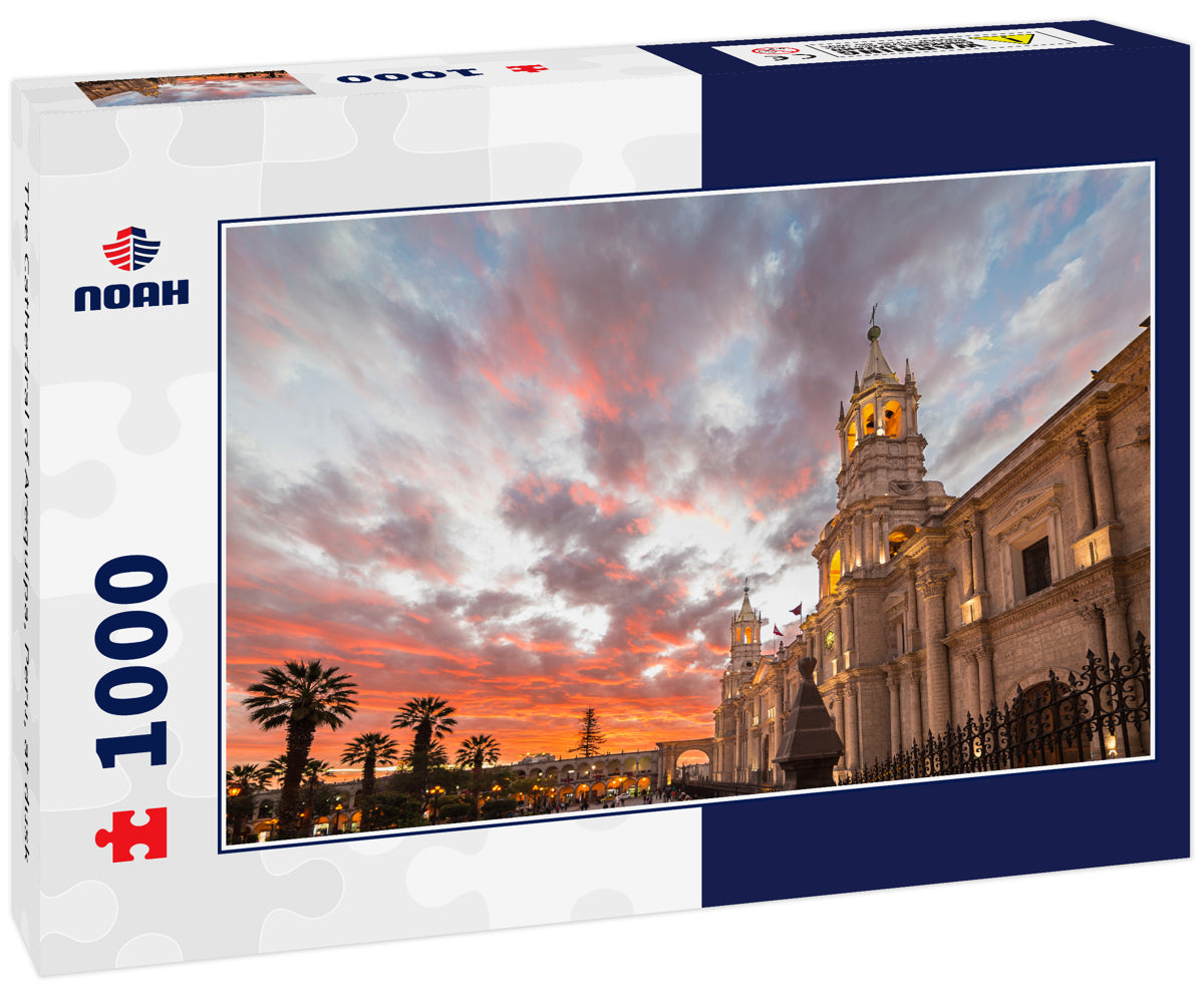 The Cathedral of Arequipa, Peru, at dusk