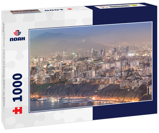 Panoramic view of Lima, Peru at blue time