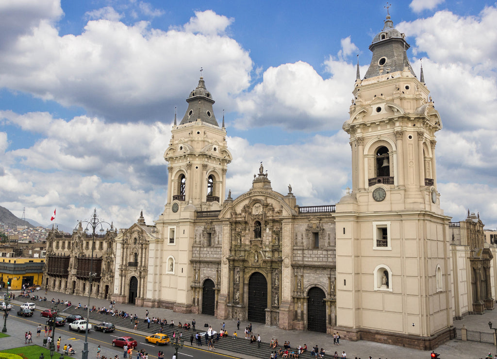 The Basilica Cathedral of Lima on Plaza Mayor Square, Lima, Peru, South America