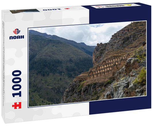 Peruvian mountain landscape with Ruins of Ollantaytambo in Sacred Valley of the Incas in Cusco, Peru