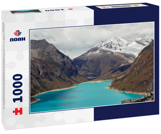 Paron lagoon, at Huascaran National Park, Peru. A green lake in the Cordillera Blanca on the Peruvian Andes