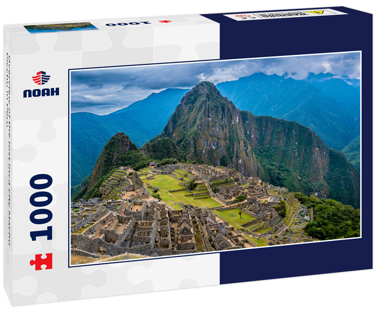 Overview of the lost inca city Machu Picchu in Peru