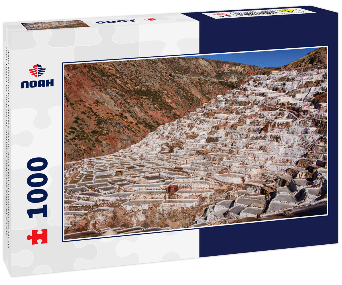 The beautiful landscapes and the stunning view of salt pans of Maras at sunset, Sacred Valley, Peru