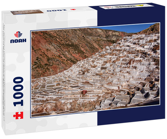 The beautiful landscapes and the stunning view of salt pans of Maras at sunset, Sacred Valley, Peru