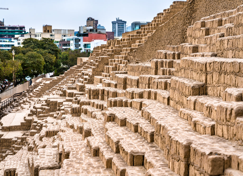 Pyramid of Huaca Pucllana in Lima, Peru