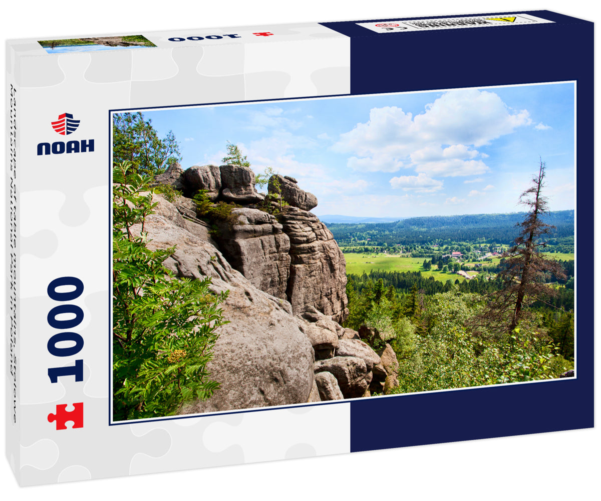 Landscape of table mountains, Stolowe Mountains National Park in Poland