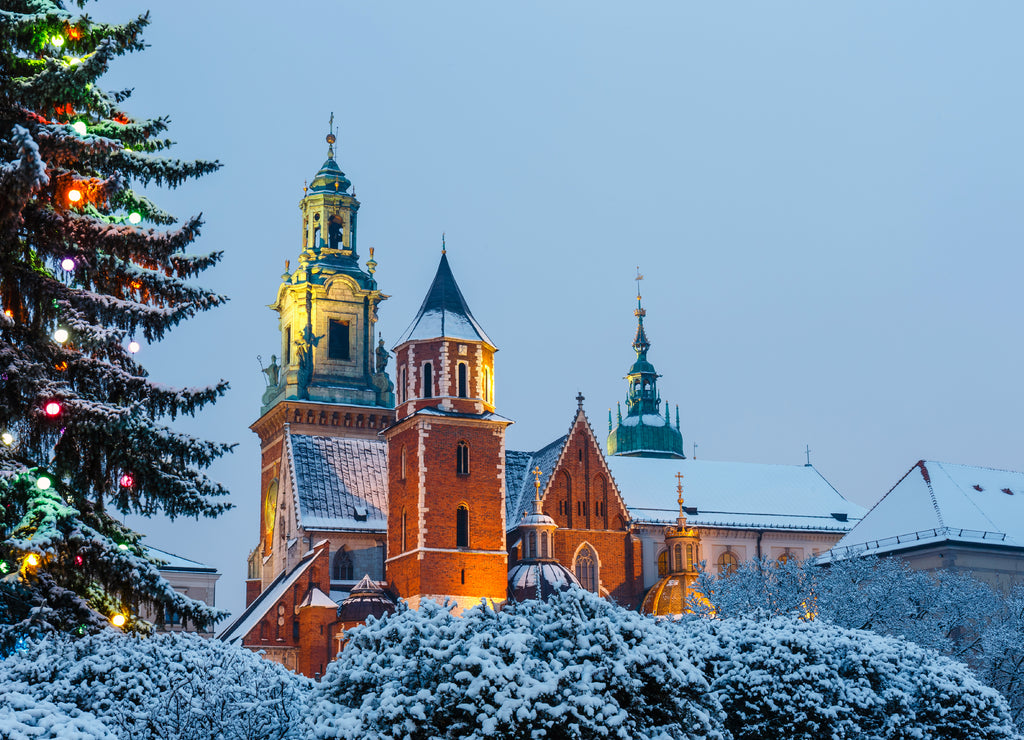 Wawel Castle in Krakow at twilight. Krakow is one of the most famous landmark in Poland