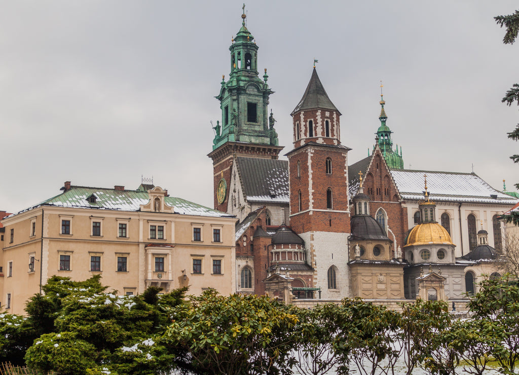 Winter in Wawel Royal Castle in Krakow, Poland