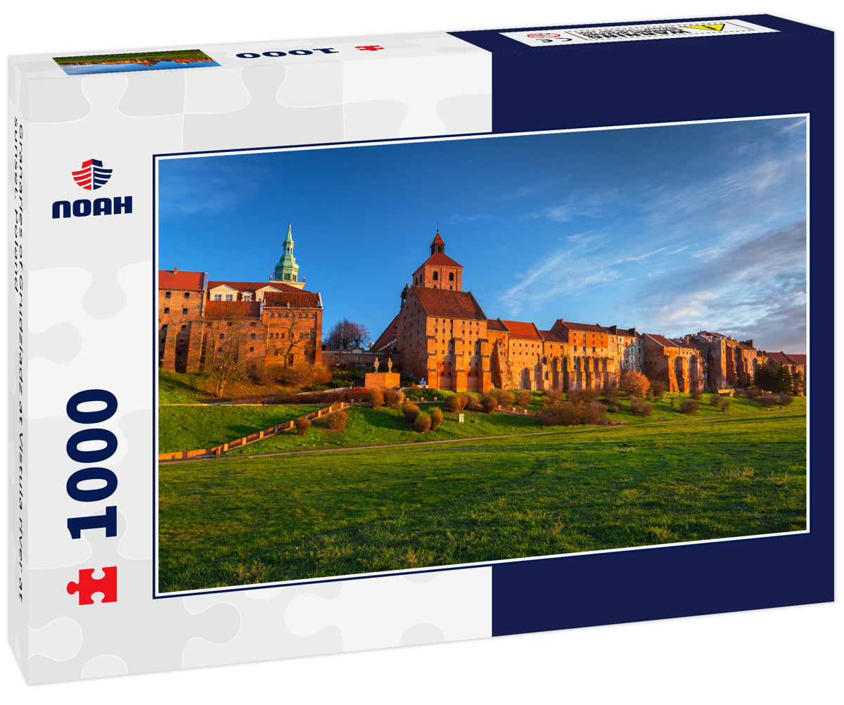 Granaries of Grudziadz at Vistula river at sunset. Poland