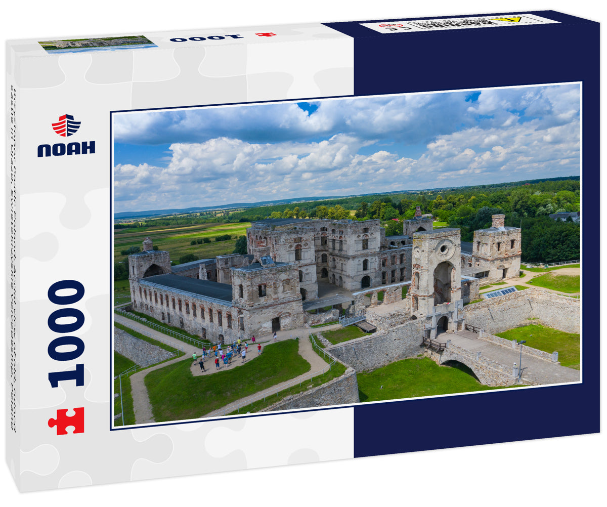 Krzyztopor Castle Poland. Aerial view of old, ruined castle in Ujazd, Swietokrzyskie Voivodeship, Poland