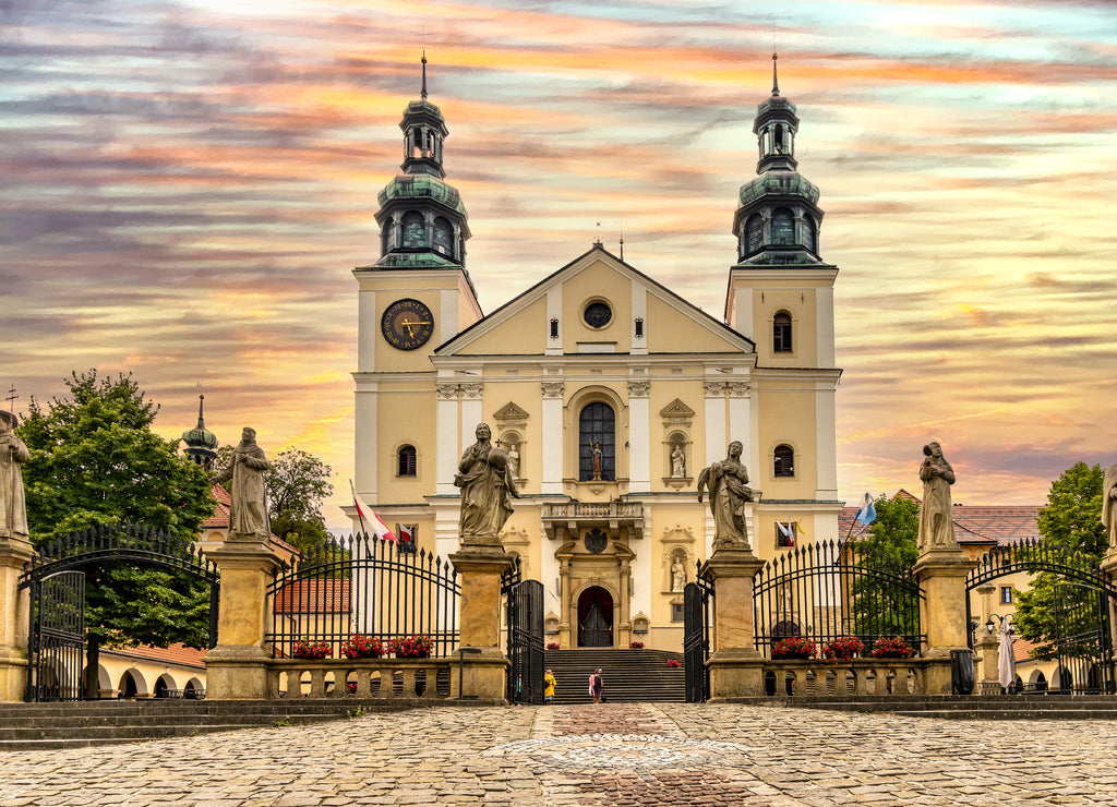 St. Mary Basilica and Bernardine Order monastery within the Calvary pilgrimage Mannerist complex in Kalwaria Zebrzydowska in Poland