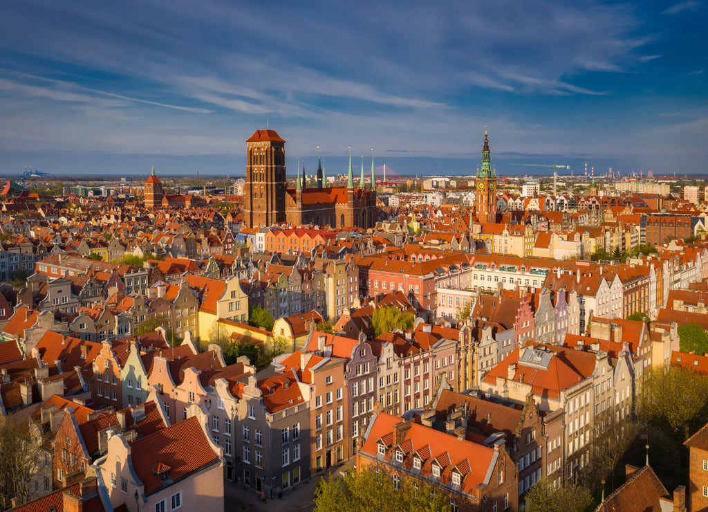 Beautiful architecture of the old town in Gdansk. Poland