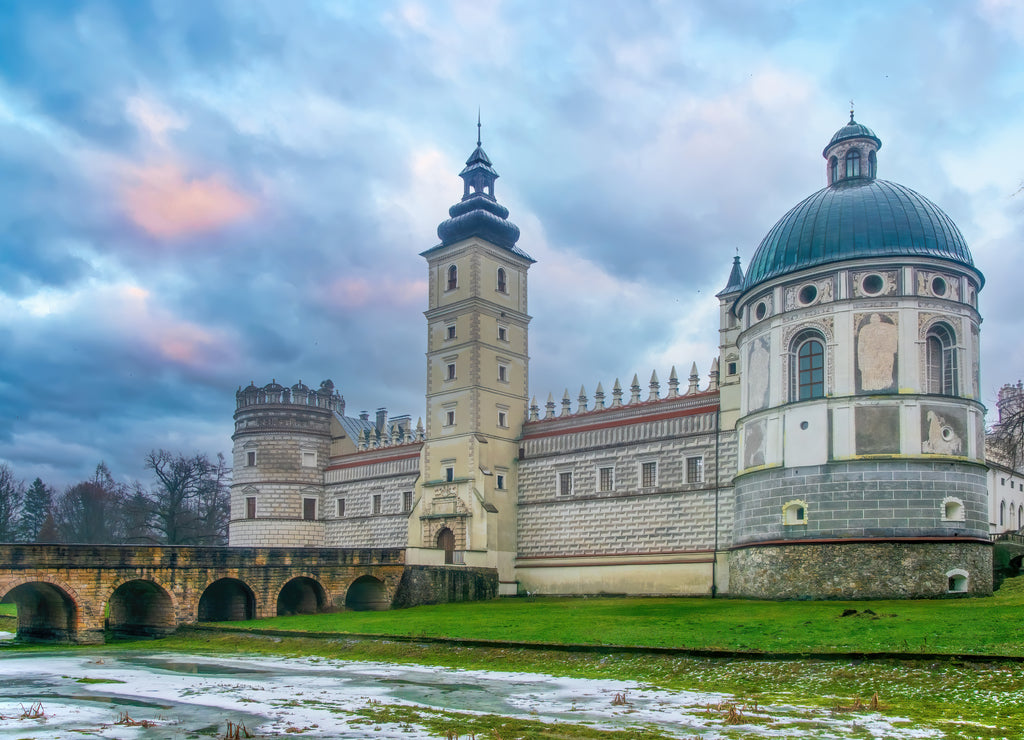 Scenic view of renaissance castle in Krasiczyn, Podkarpackie voivodeship, Poland