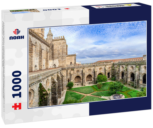 Cloister of the Evora Cathedral, the largest cathedral in Portugal. Romanesque and Gothic architecture. UNESCO World Heritage Site