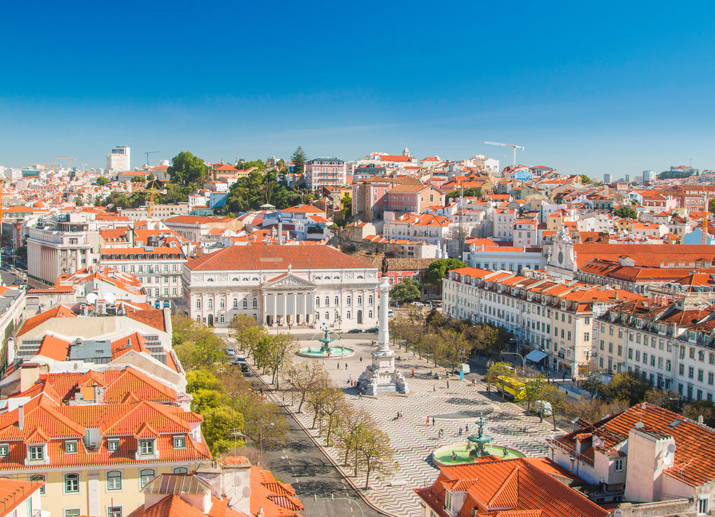 Lisbon skyline from Santa Justa Lift, Portugal