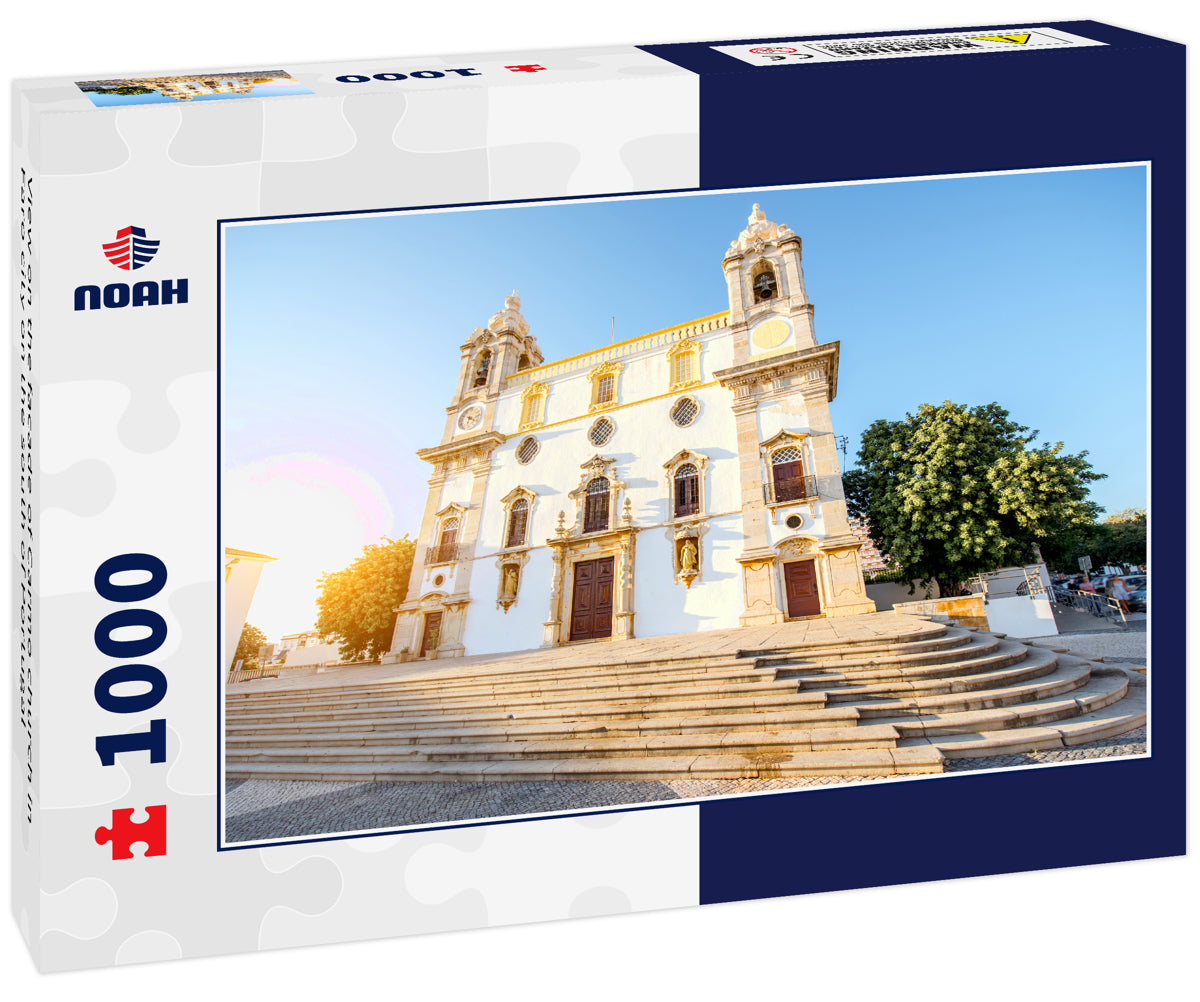 View on the facade of Carmo church in Faro city on the south of Portugal