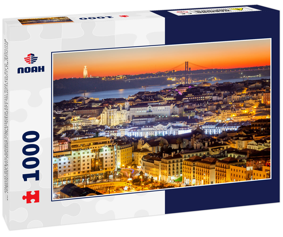 beautiful cityscape, Lisbon, the capital of Portugal at sunset. A popular destination for traveling through Europe, one of the most beautiful cities in the world