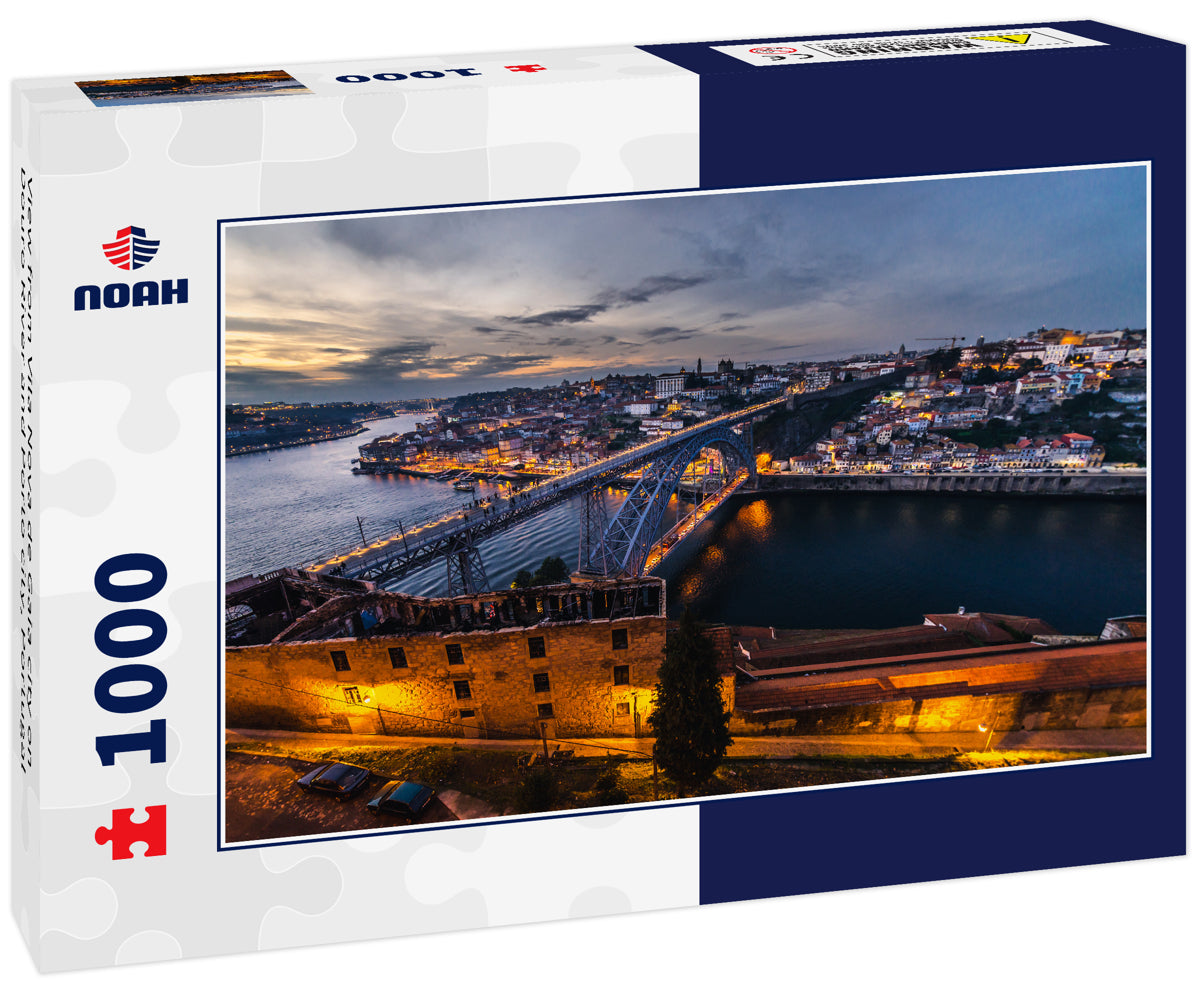 View from Vila Nova de Gaia city on Douro River and Porto city, Portugal