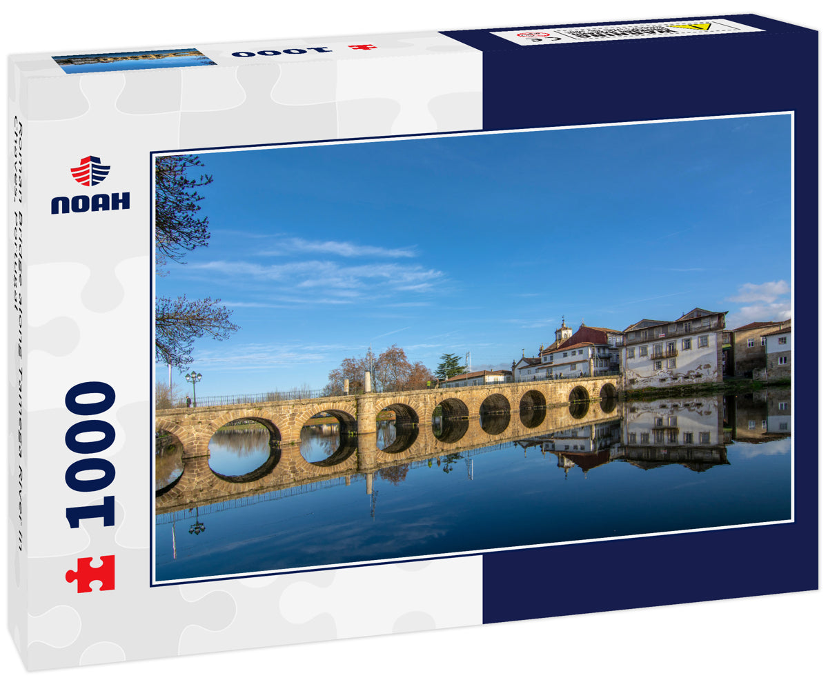 Roman Bridge along Tamega River in Chaves, Portugal