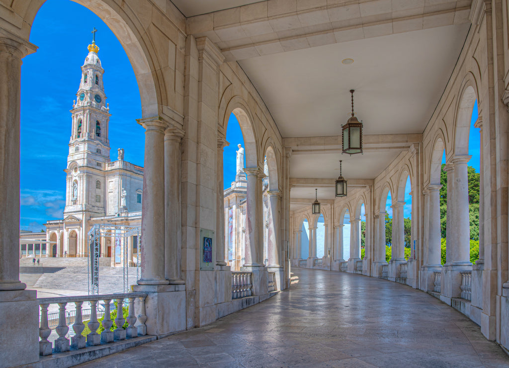 Arcade of the famous sanctuary of Fatima in Portugal