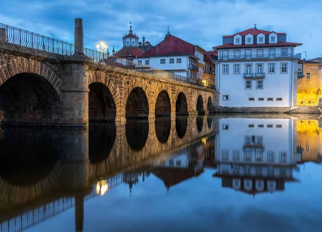 bridge over the river Tamega in Chaves, Portugal