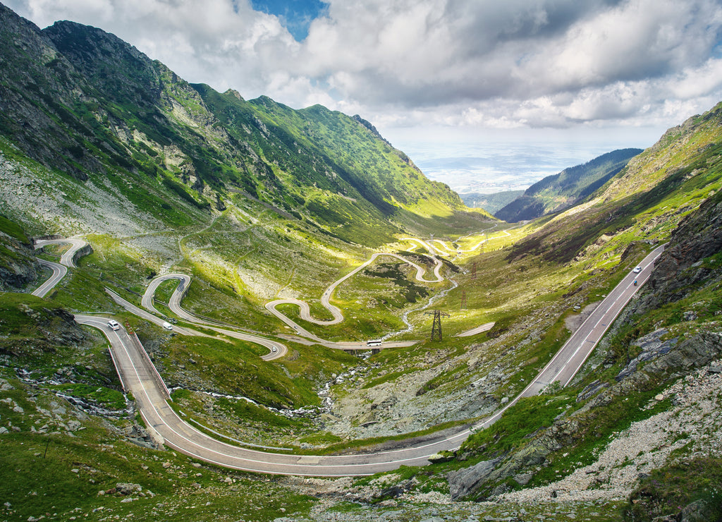 Transfagarasan pass in summer. Crossing Carpathian mountains in Romania